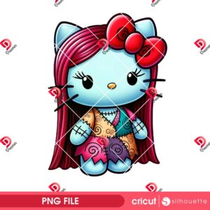 Hello Kitty Sally Nightmare PNG, Nightmare Before Christmas Hello Kitty PNG, Hello Kitty Halloween 2025 PNG