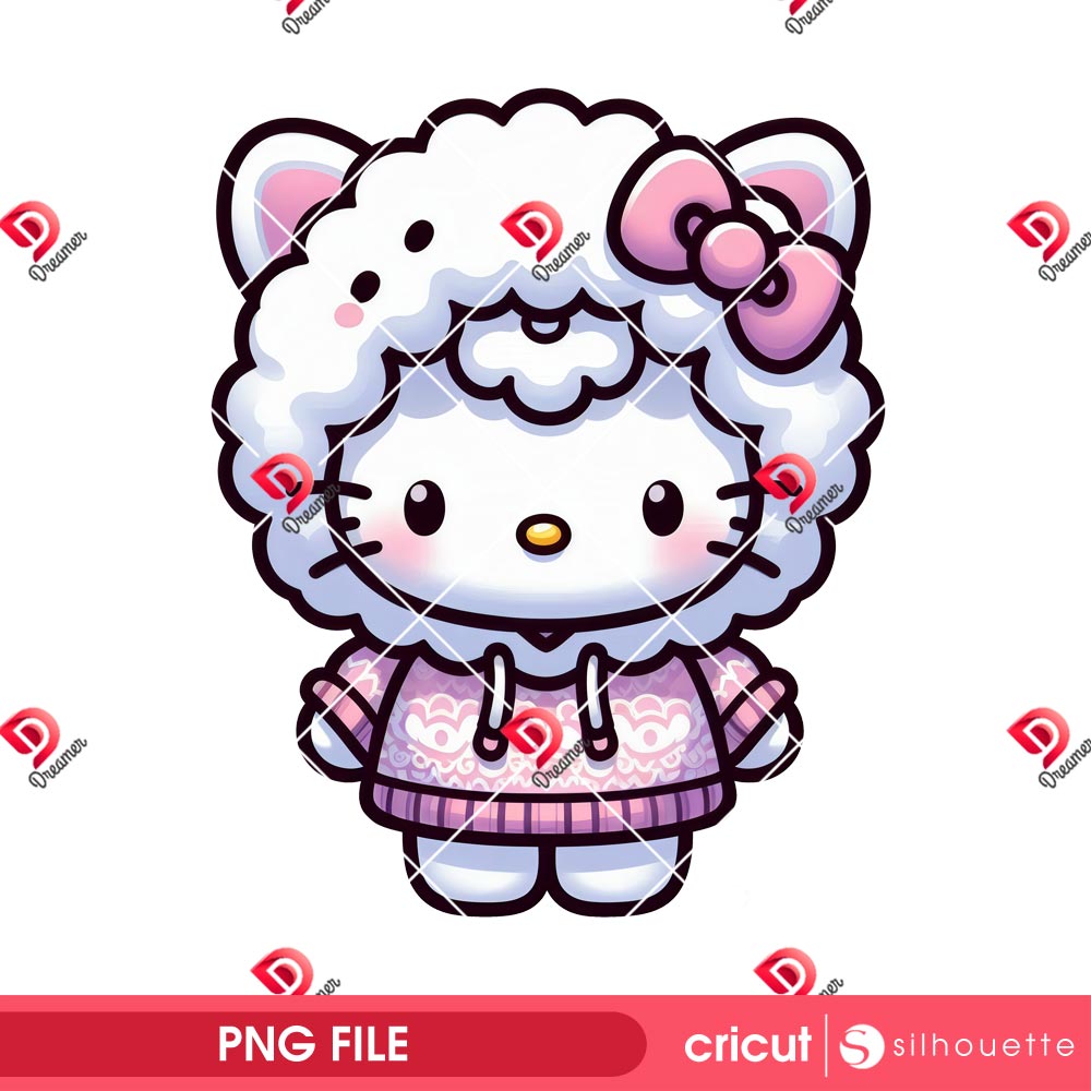 Bundle Hello Kitty Wearing Animals Outfit PNG, Hello Kitty Animals Costume PNG Bundle 13 Hello Kitty Sheep Hoodie PNG, Hello Kitty Lamb Hoodie PNG, Hello Kitty Cute Sheep PNG