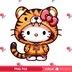Bundle Hello Kitty Wearing Animals Outfit PNG, Hello Kitty Animals Costume PNG Bundle 50 Hello Kitty Tiger PNG, Cute Kitty Tiger Costume PNG, Kawaii Cartoon Character PNG