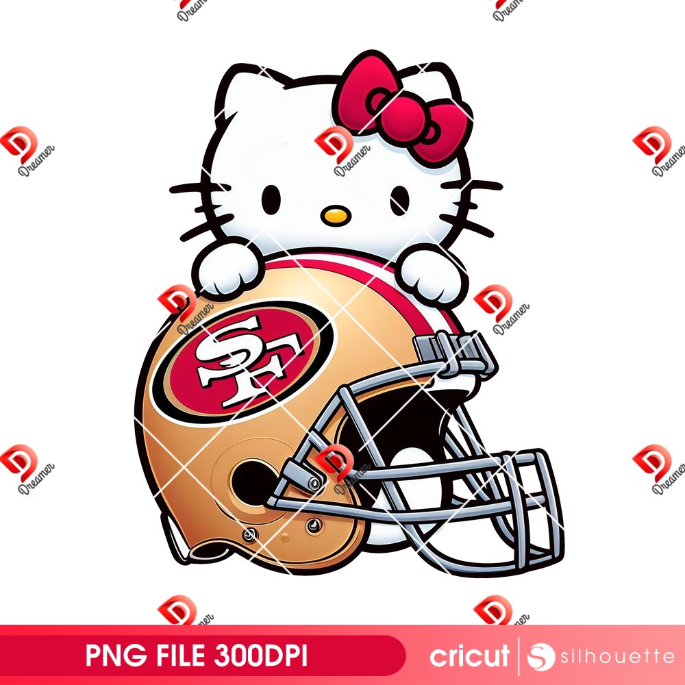 Hello Kitty With SF 49ers Helmet PNG, Hello Kitty Football San Francisco 4ers PNG 1 Hello Kitty With SF 49ers Helmet PNG, Hello Kitty Football San Francisco 4ers PNG