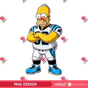 Homer Simpson Carolina Panthers Football PNG, NFL Sport The Simpson Movie Character PNG