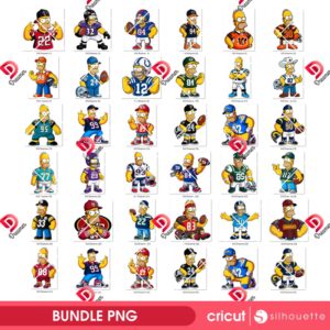 Homer Simpson NFL Football Bundle PNG, Bundle NFL Sport Logo The Simpson Movie PNG