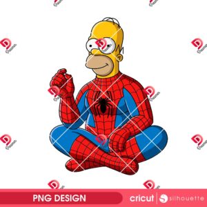 Homer Simpson Spiderman PNG, Superhero Spider Man The Simpson Movie PNG, Funny Spiderman PNG