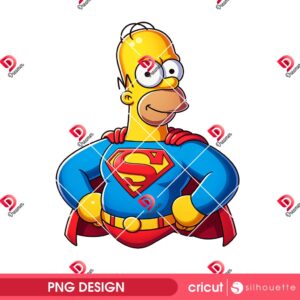 Homer Simpson Super Man PNG, Superhero The Simpson Character PNG