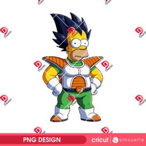 Homer Simpson Vegeta PNG, Funny The Simpson Vegeta Dragonball PNG