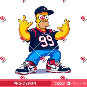 Houston Texans Football Homer Simpson PNG, The Simpson Cartoon NFL Football Texans PNG
