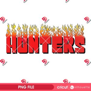 Hunters Flame Text PNG, Hunters Fire Logo PNG, Burning Hunters Letters PNG