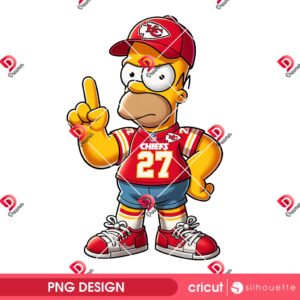 Kansas City Chiefs Homer Simpson PNG, The Simpson NFL Football KC Chiefs PNG