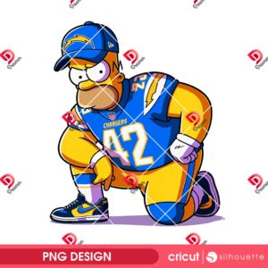 Los Angeles Chargers Homer Simpson Movie PNG, The Simpson Movie Character NFL Football PNG