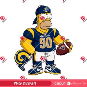 Bundle Los Angeles Rams NFL PNG, Football Rams Cartoon Characters Bundle PNG 17 Los Angeles Rams Homer Simpson PNG, Football NFL Rams The Simpson Character PNG