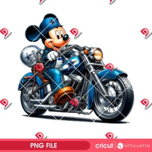 Mickey Football Dallas Cowboys NFL PNG, Mickey Riding A Vintage Motorcycle Dallas Cowboys PNG