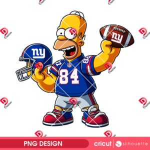 New York Giants Homer Simpson Football PNG, The Simpson Character NFL Sport NY Giants PNG