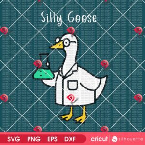 Silly Goose SVG PNG, Funny Goose Science Cartoon SVG PNG