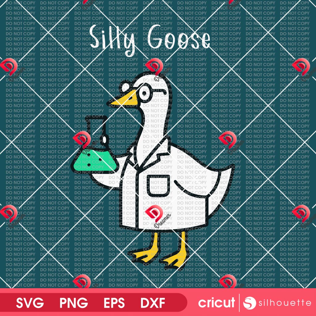 Silly Goose SVG PNG, Funny Goose Science Cartoon SVG PNG 2 Silly Goose SVG PNG, Funny Goose Science Cartoon SVG PNG