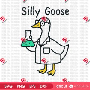 Silly Goose SVG PNG, Funny Goose Science Cartoon SVG PNG