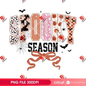 Spooky Season Coquette Halloween PNG, Girly Spooky Halloween PNG