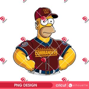 Washington Commanders Homer Simpson PNG, The Simpson Character Washington NFL Football PNG