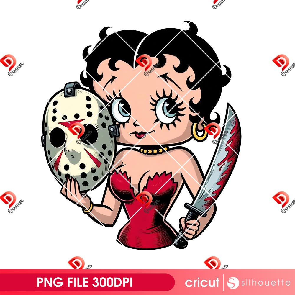 Betty Boop Dressed As Jason Voorhees PNG, Horror Killer Jason Mask PNG, Betty Boop Halloween PNG 1 Betty Boop Dressed As Jason Voorhees PNG, Horror Killer Jason Mask PNG, Betty Boop Halloween PNG