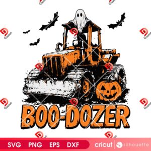 Boo Dozer SVG PNG Design, Funny Halloween SVG PNG, Funny Ghost PNG SVG