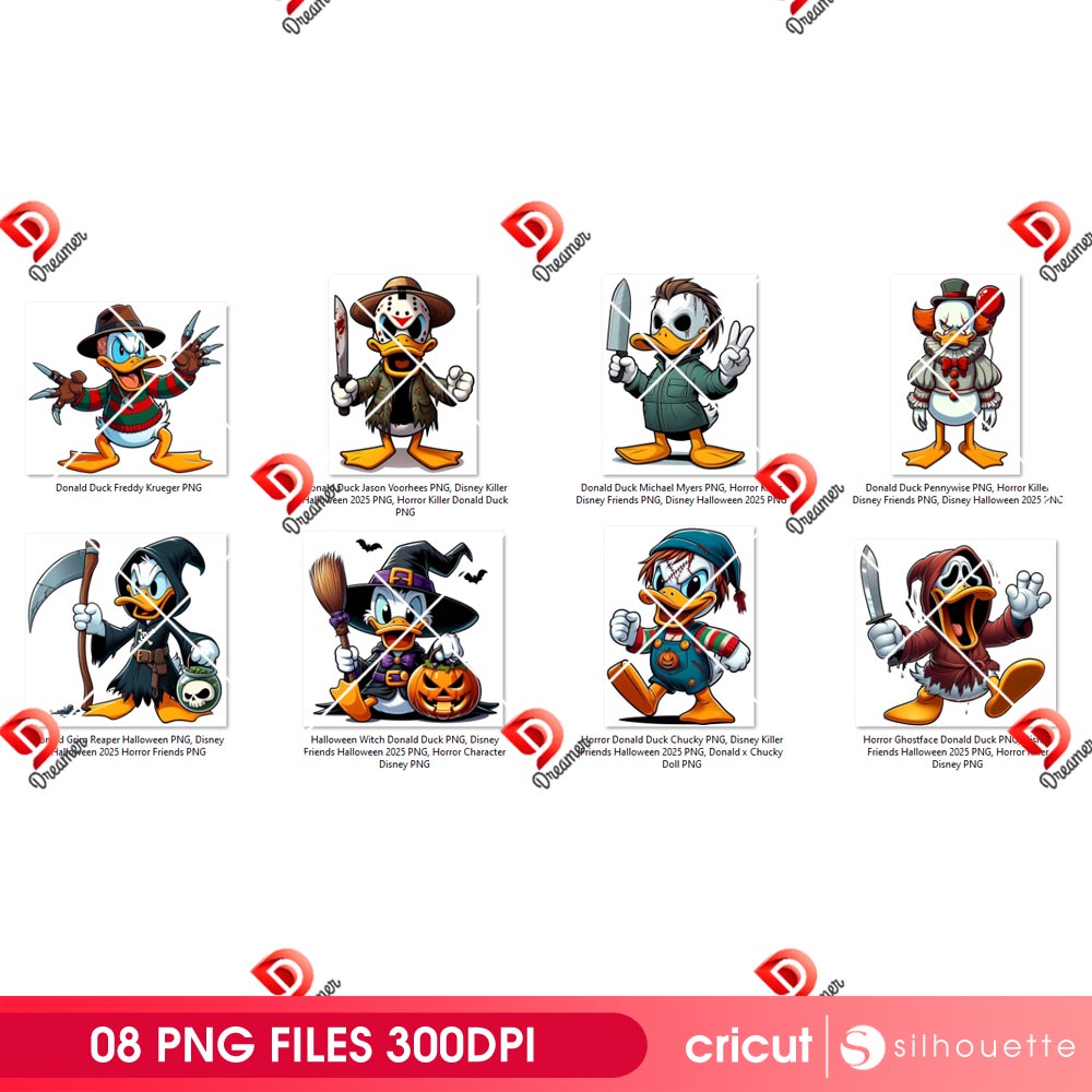 Bundle Donald Duck Horror Halloween Characters PNG, Horror Killer Disney Donald Duck PNG Bundle 1 Bundle Donald Duck Horror Halloween Characters PNG, Horror Killer Disney Donald Duck PNG Bundle