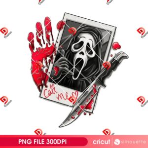 Call Me Scream PNG, Ghostface Halloween PNG
