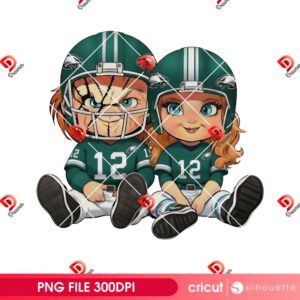 Bundle Philadelphia Eagles PNG Design, NFL Eagles Football Characters PNG Bundle 117 Couple Chucky Eagles Football PNG, Philadelphia Eagles NFL Horror Characters PNG