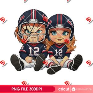 Couple Chucky Texans Football PNG, Houston Texans NFL Horror Characters PNG
