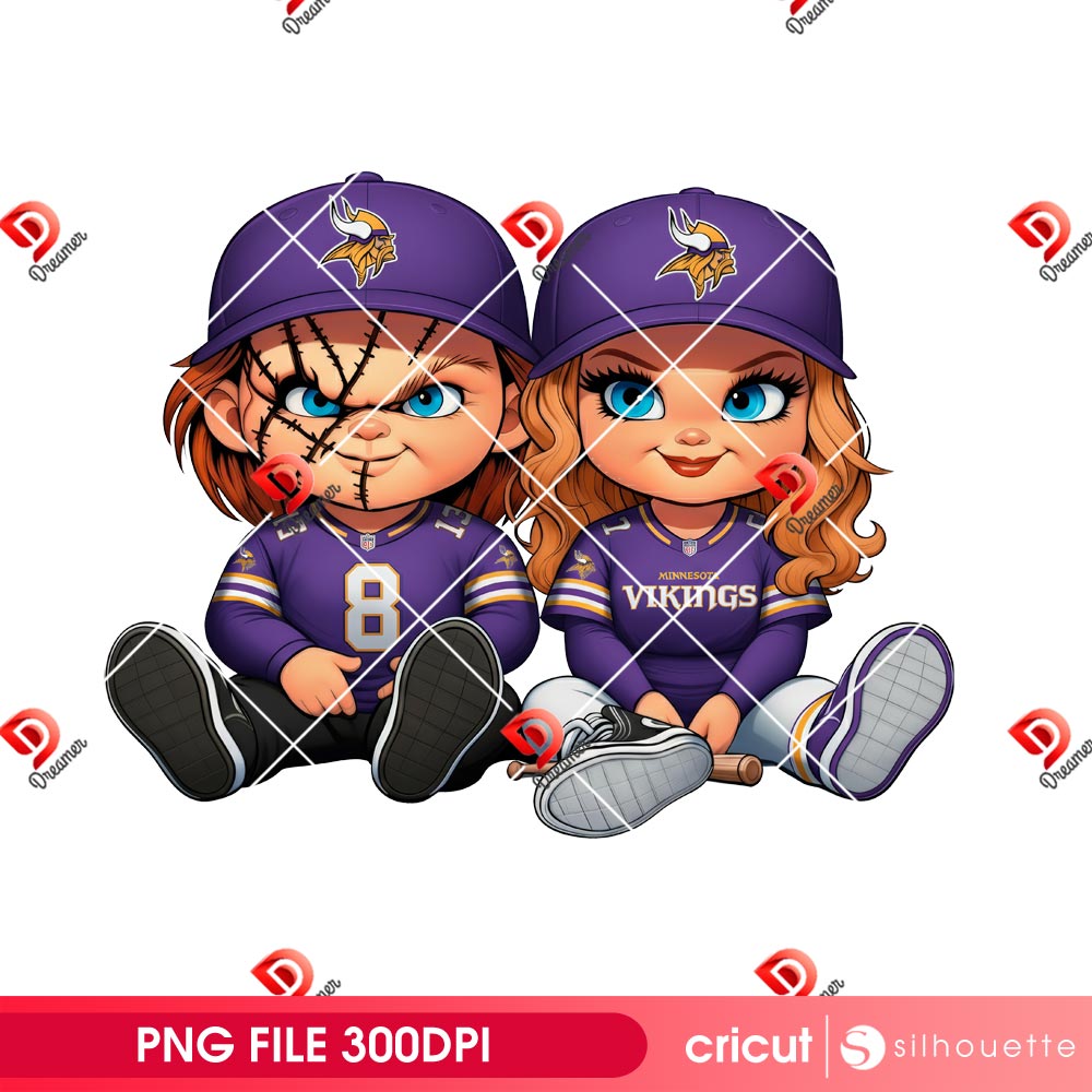 Couple Chucky Vikings Football PNG, Minnesota Vikings NFL Horror Characters PNG 1 Couple Chucky Vikings Football PNG, Minnesota Vikings NFL Horror Characters PNG