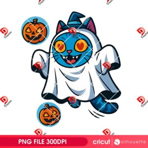 Cute Ghost Derpy Tiger PNG, Kpop Demon Hunter Happy Halloween PNG