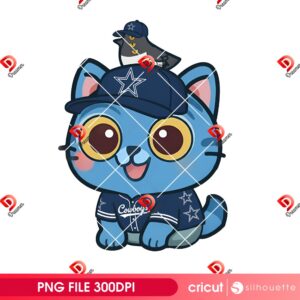 Derpy Cat Dallas Cowboys PNG, Cowboys Football Huntrix Demon Hunters PNG