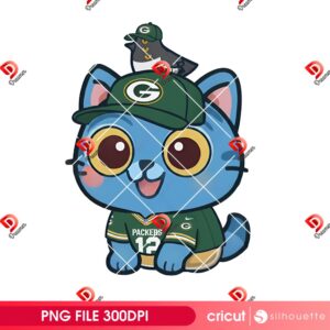Derpy Cat Green Bay Packers PNG, GB Packers Football Huntrix Demon Hunters PNG