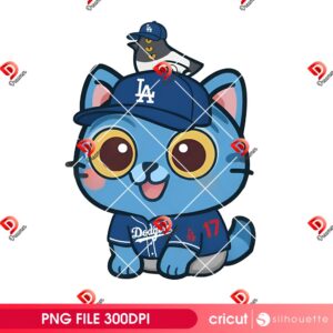 Derpy Cat Los Angeles Dodgers PNG, LA Dodgers Baseball Huntrix Demon Hunters PNG