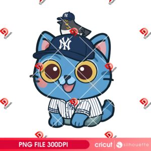 Derpy Cat New York Yankees PNG, NY Yankees Baseball Huntrix Demon Hunters PNG