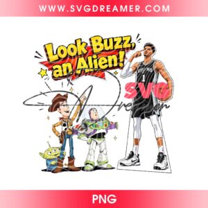 Funny Toy Story San Antonio Spurs PNG, Look Buzz An Alien Wemby Spurs PNG