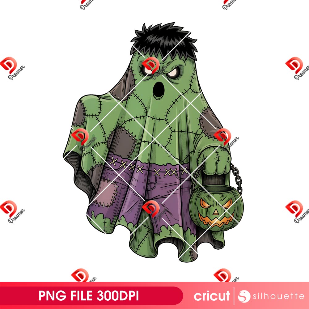 Bundle Superhero Ghost Halloween PNG, Superhero Cartoon Ghost PNG Bundle 4 Halloween Cartoon Superhero Hulk PNG, Cute Hulk Ghost Halloween PNG