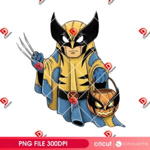 Bundle Superhero Ghost Halloween PNG, Superhero Cartoon Ghost PNG Bundle 14 Halloween Cartoon Wolverine PNG, Cute Superhero Ghost Halloween PNG
