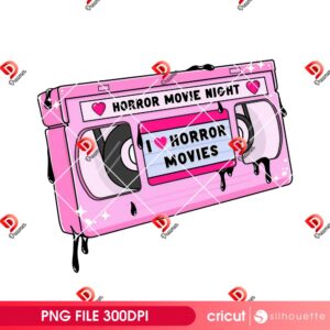 Horror Movie Night PNG, I Love Horror Movie PNG, Halloween Horror PNG