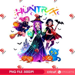 Huntrix Saja Girls Halloween PNG, Kpop Demon Hunter Halloween Design PNG
