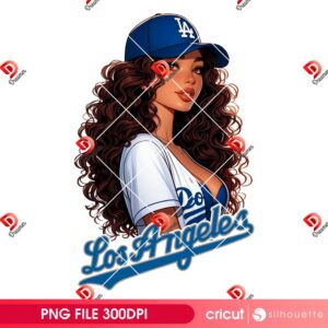 Latina Girl Baseball LA Dodgers PNG, Cute Girl Dodgers MLB PNG