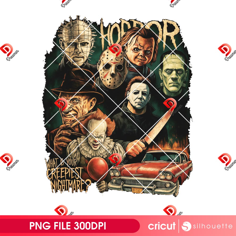 Retro Halloween Characters PNG Design, Vintage Horror Killers Halloween Movie PNG 1 Retro Halloween Characters PNG Design, Vintage Horror Killers Halloween Movie PNG