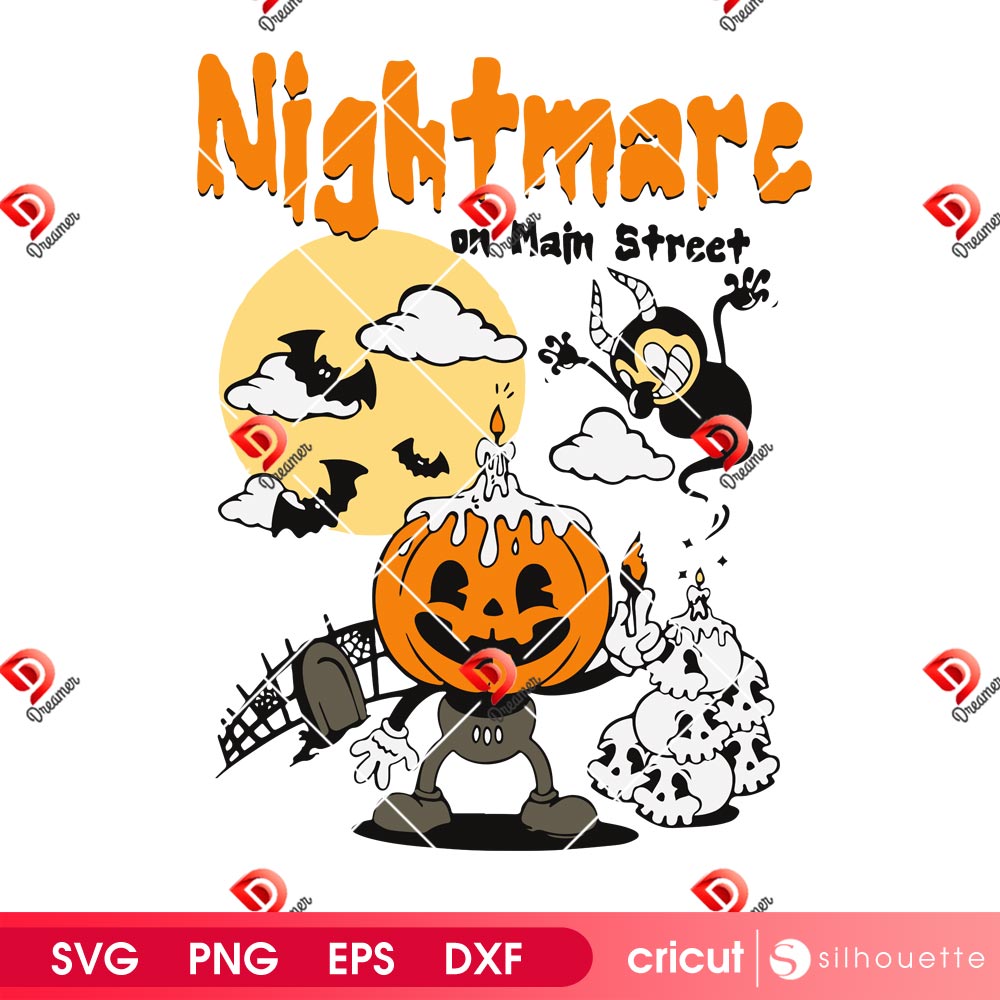 Retro Nightmare On Main Street SVG PNG, Funny Pumpkin Halloween SVG PNG 1 Retro Nightmare On Main Street SVG PNG, Funny Pumpkin Halloween SVG PNG