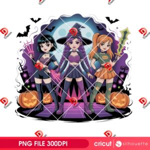 Saja Girls Spooky Halloween PNG, Huntrix Demon Hunter Halloween PNG