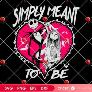 Simply Meant To Be Couple Halloween SVG PNG, Jack And Sally Valentines SVG PNG