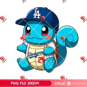 Squirtle Fan LA Dodgers PNG, Pokemon Squirtle MLB Baseball Los Angeles Dodgers PNG