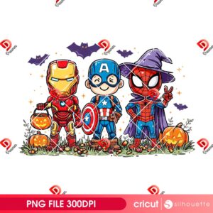 Superhero Halloween 2025 PNG, Cartoon Avengers Halloween PNG