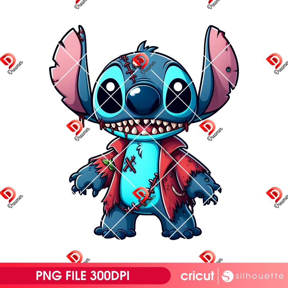 Zombie Stitch Halloween PNG, Disney Stitch Horror Character PNG 1 Zombie Stitch Halloween PNG, Disney Stitch Horror Character PNG
