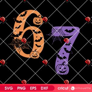 67 Meme Trending Halloween SVG PNG, Six Seven Meme Pumpkin Couple SVG PNG