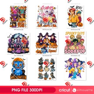 Bundle Huntrix Halloween PNG, Demon Hunters Kpop Halloween PNG Bundle, Derpy Cat Halloween PNG