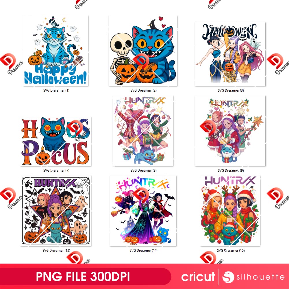 Bundle Huntrix Halloween PNG, Demon Hunters Kpop Halloween PNG Bundle, Derpy Cat Halloween PNG 5 Bundle Huntrix Halloween PNG, Demon Hunters Kpop Halloween PNG Bundle, Derpy Cat Halloween PNG