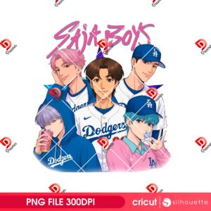 Bundle Huntrix LA Dodgers PNG, Kpop Demon Hunters PNG, Los Angeles Dodgers Saja Boys Saja Girls PNG